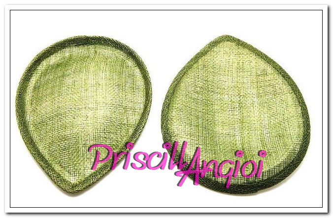 Base sinamay para tocado LAGRIMA 17x14 cm(2cm alto)VERDE BOSQUE - Haga un click en la imagen para cerrar